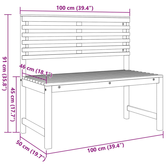 Panchina da giardino Marrone 100 x 50 x 91cm 4107151