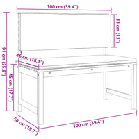 Panchina da giardino Marrone 100 x 50 x 91cm 4107153
