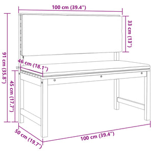 Panchina da giardino Marrone 100 x 50 x 91cm 4107153