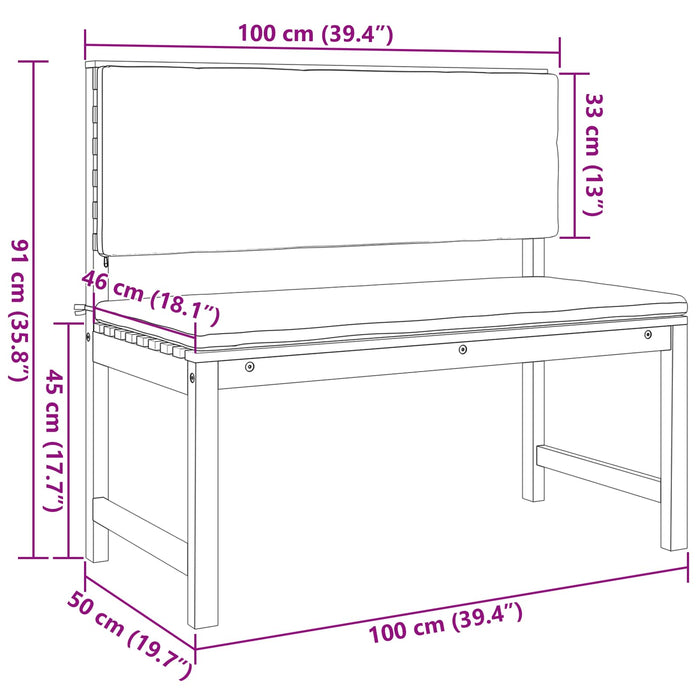 Panchina da giardino Marrone 100 x 50 x 91cm 4107153