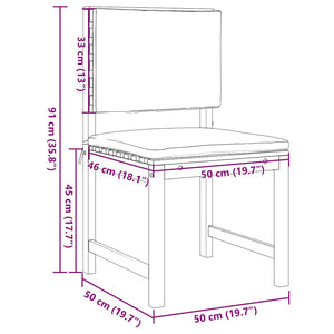 Sedia da giardino senza braccioli 2 pcs Marrone 50 x 50 x 91cm 4107155
