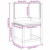 Sedia da Giardino Marrone 50 x 50 x 91cm 4107158