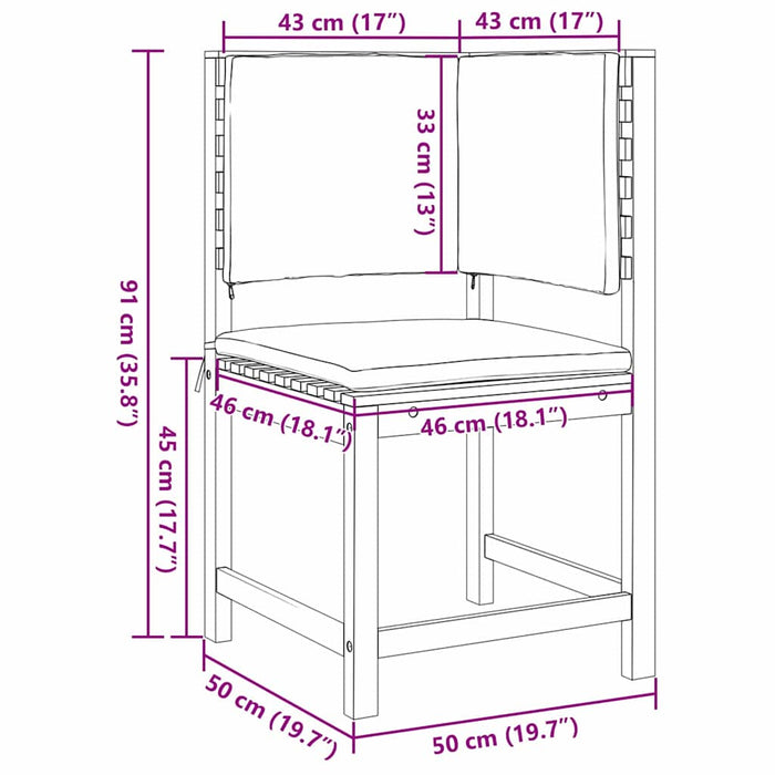 Sedia da Giardino Marrone 50 x 50 x 91cm 4107159