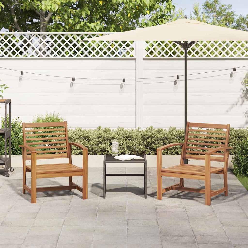 vidaXL Sedie da giardino 2 pcs Naturale 60 x 65 x 76.5 cm