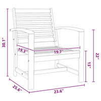 vidaXL Sedie da giardino 2 pcs Naturale 60 x 65 x 76.5 cm