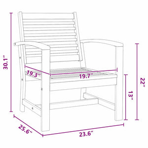 vidaXL Sedie da giardino 2 pcs Naturale 60 x 65 x 76.5 cm