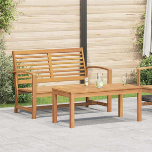 vidaXL Set Divano da Giardino 2 pcs Naturale Legno massello di teak