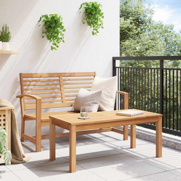 vidaXL Set Divano da Giardino 2 pcs Naturale Legno massello di teak