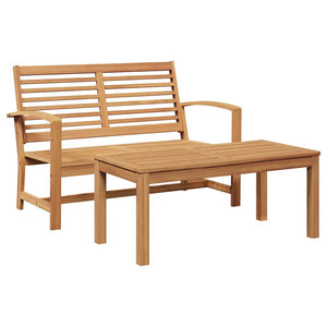 vidaXL Set Divano da Giardino 2 pcs Naturale Legno massello di teak