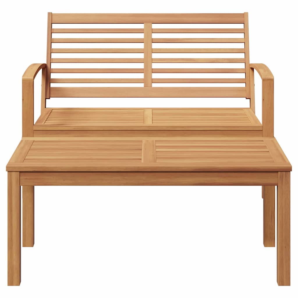 vidaXL Set Divano da Giardino 2 pcs Naturale Legno massello di teak