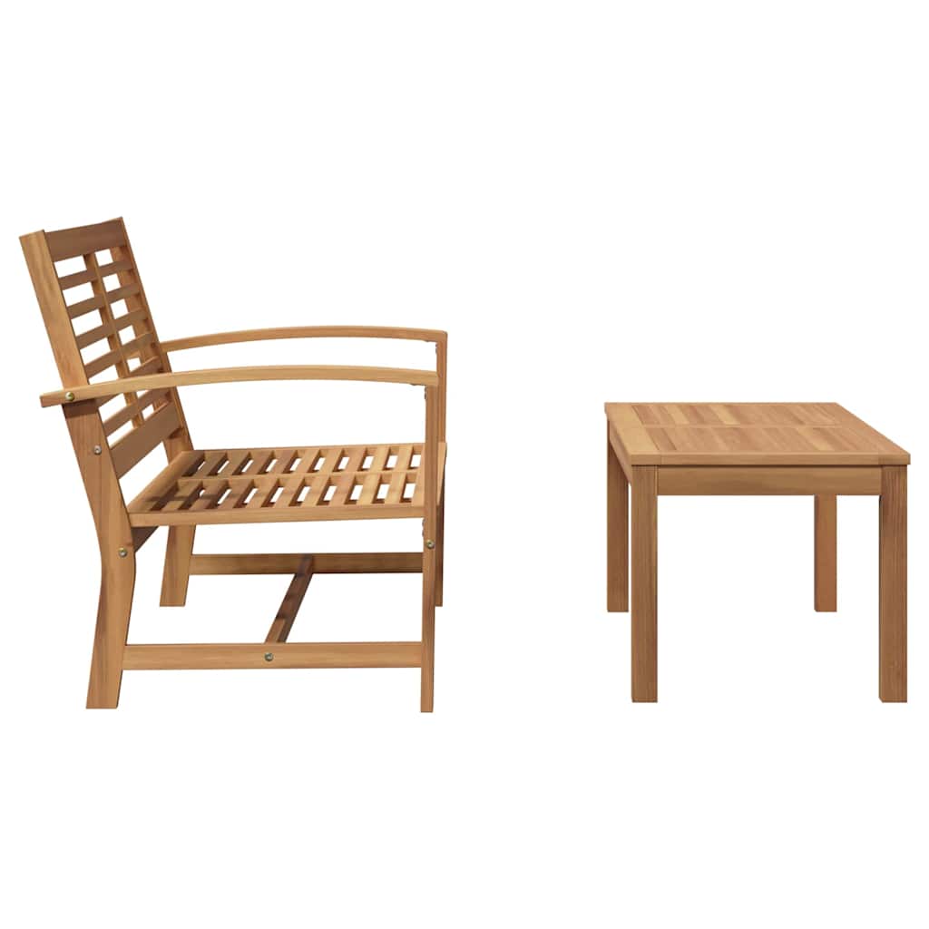 vidaXL Set Divano da Giardino 2 pcs Naturale Legno massello di teak