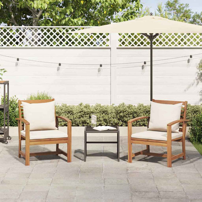 vidaXL Sedie da giardino 2 pcs Naturale 60 x 65 x 76.5 cm