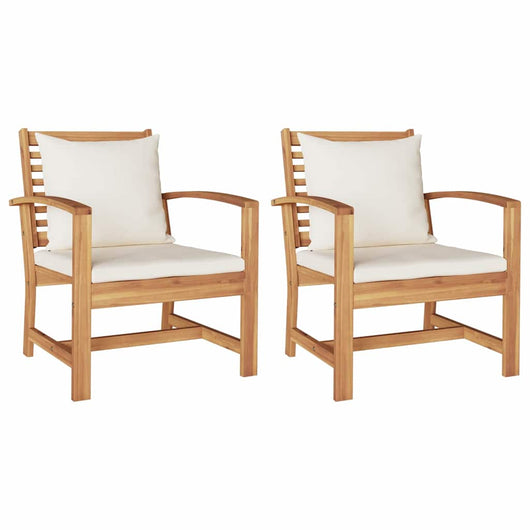 vidaXL Sedie da giardino 2 pcs Naturale 60 x 65 x 76.5 cm