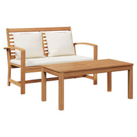 vidaXL Set Divano da Giardino 2 pcs Naturale Legno massello di teak