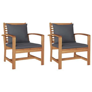 vidaXL Sedie da giardino 2 pcs Naturale 60 x 65 x 76.5 cm