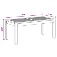 vidaXL Tavolo da Giardino Naturale 95 x 45 x 40 cm