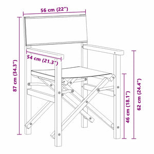 Sedia Direttore Pieghevole Grigio 56 x 54 x 87 cm 42008018
