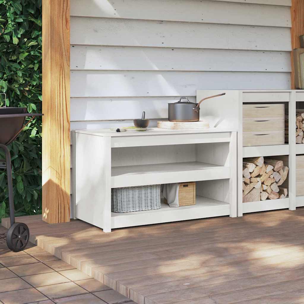 Mobile da cucina Bianco 106 x 55 x 64 cm Legno massello di pino 868154