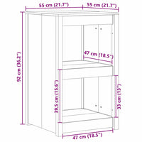 Mobile da cucina Bianco 55 x 55 x 92 cm Legno massello di pino 868166