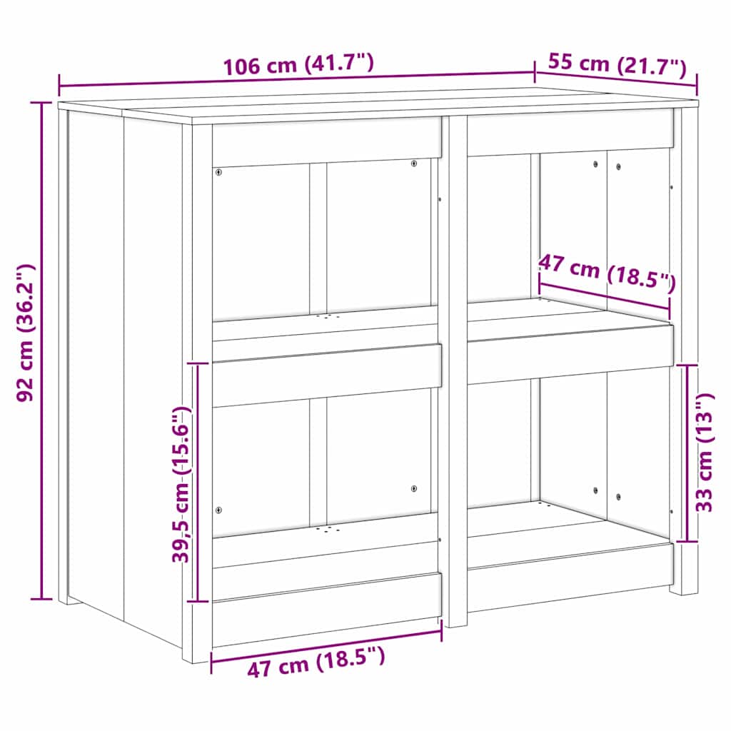 Mobile da cucina con lo scaffale Marrone 106 x 55 x 92 cm 868180