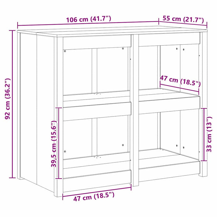 Mobile da cucina con lo scaffale Marrone 106 x 55 x 92 cm 868180