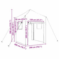 vidaXL Serra con tetto Verde 200 x 200 x 300 cm Acciaio