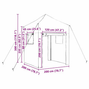 vidaXL Serra con tetto Verde 200 x 200 x 300 cm Acciaio