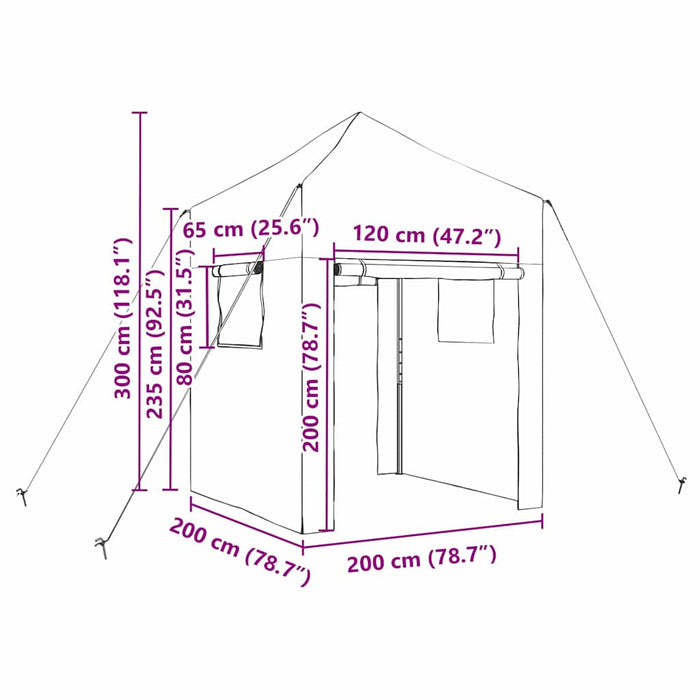vidaXL Serra con tetto Verde 200 x 200 x 300 cm Acciaio