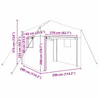 vidaXL Serra con tetto Verde 290 x 290 x 315 cm Acciaio