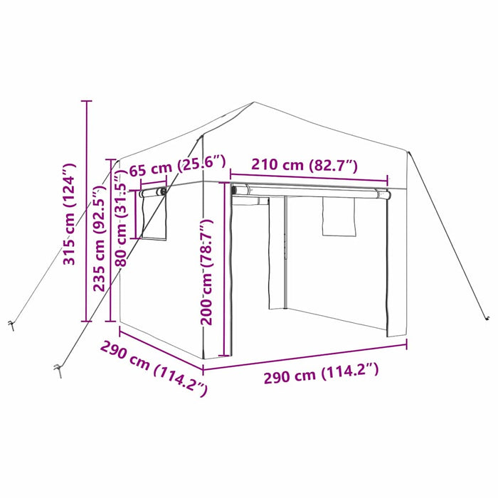vidaXL Serra con tetto Verde 290 x 290 x 315 cm Acciaio