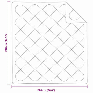 vidaXL Trapunte & Duvet Bianco 240 x 220 cm Microfibra
