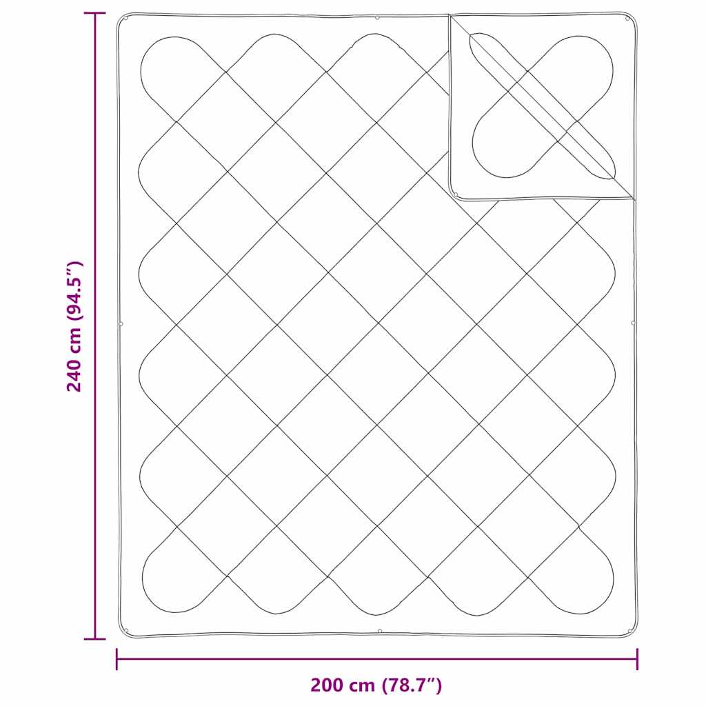 vidaXL Trapunte & Duvet Bianco 240 x 200 cm Microfibra