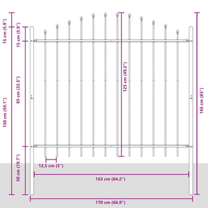 Recinzione per Giardino Grigio 170 x 165 cm 42003904
