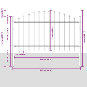 Recinzione per Giardino Bianco 170 x 140 cm 42003917
