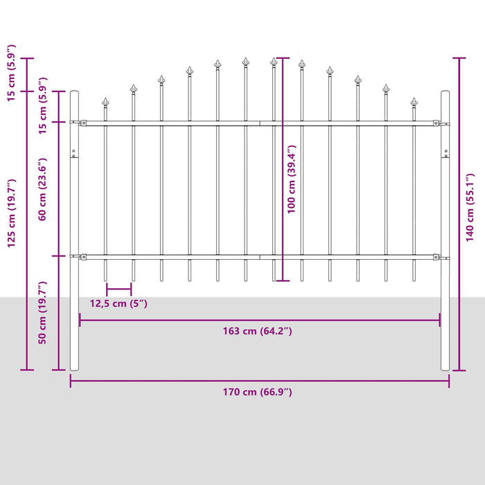 Recinzione per Giardino Bianco 170 x 140 cm 42003917