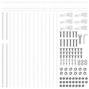 Recinzione per Giardino Bianco Acciaio 42003922