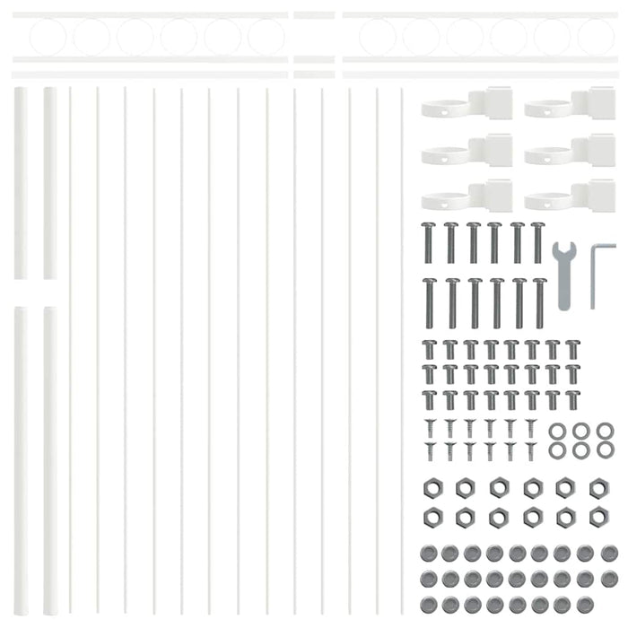 Recinzione per Giardino Bianco Acciaio 42003922