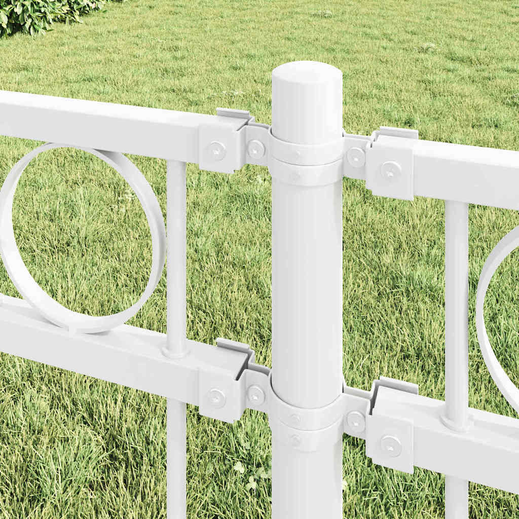 Recinzione per Giardino Bianco Acciaio 42003923