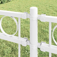 Recinzione per Giardino Bianco Acciaio 42003923