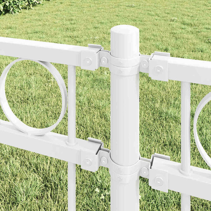 Recinzione per Giardino Bianco Acciaio 42003923