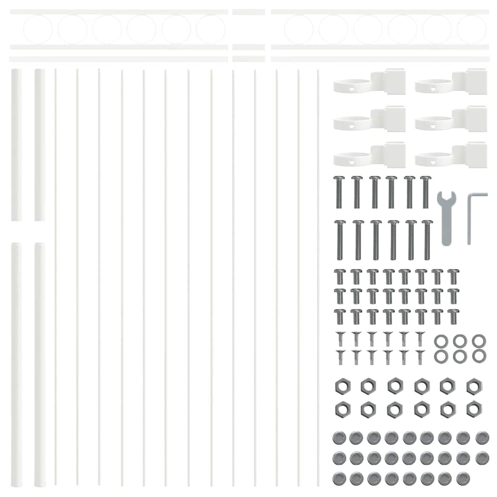 Recinzione per Giardino Bianco Acciaio 42003923