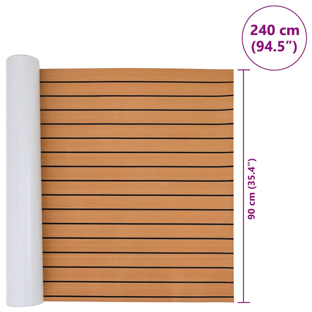 Pavimento per Barca Marrone e nero 240 x 90 cm Schiuma EVA 42008460