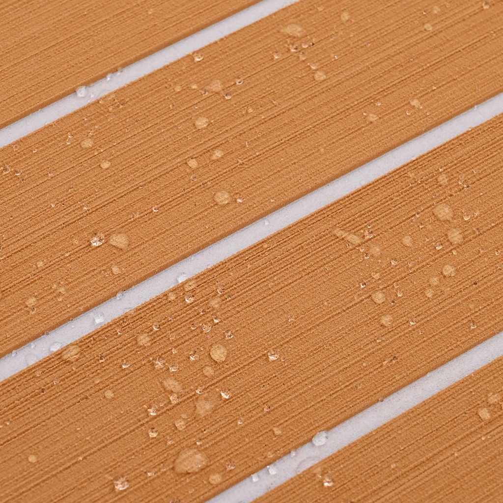 Pavimento per Barche Autoadesivo Marrone e Bianco 240x90 cm Gomma EVA 42008463