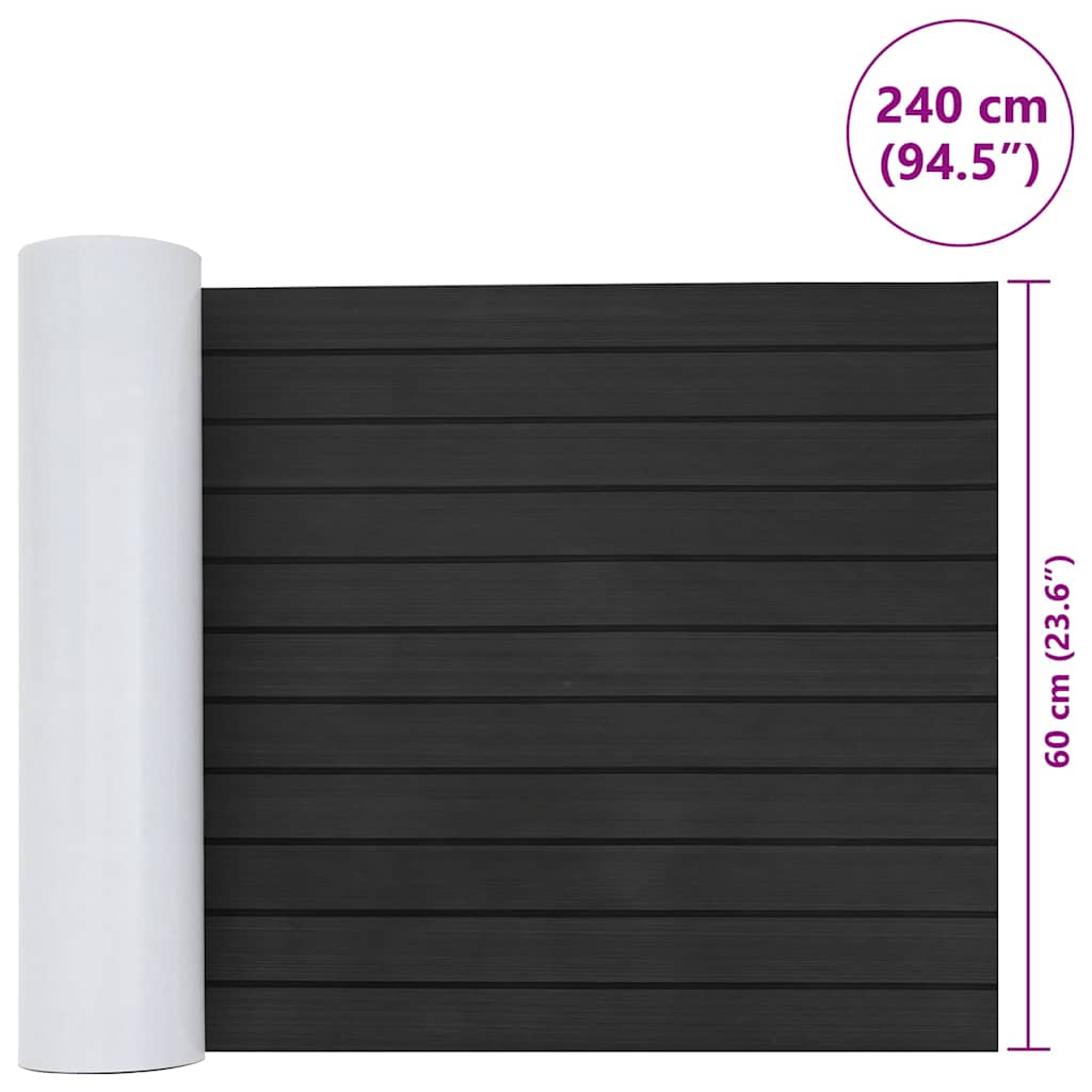 Pavimento per Barca Grigio scuro e nero 240 x 60 cm Schiuma EVA 42008468