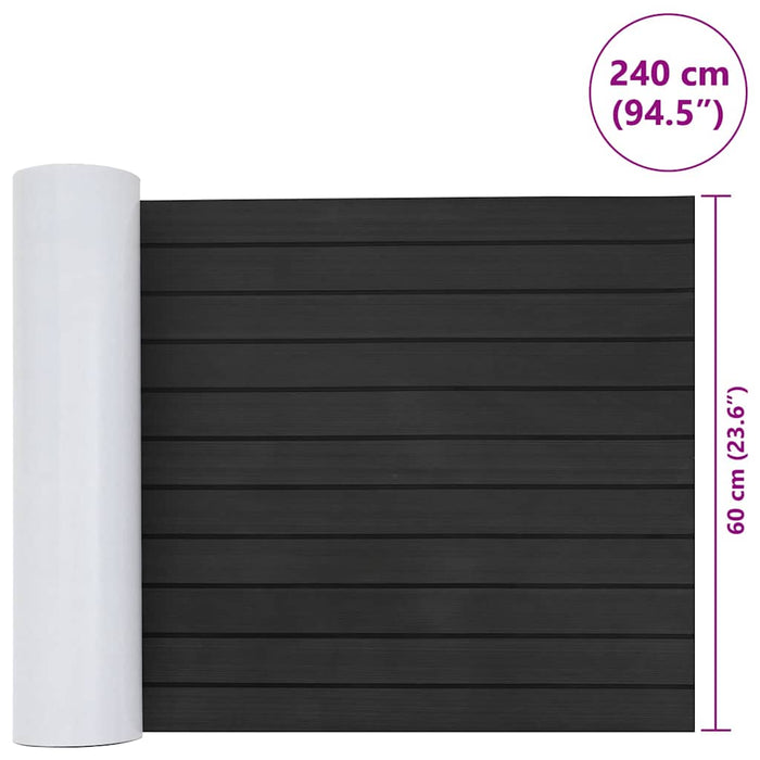 Pavimento per Barca Grigio scuro e nero 240 x 60 cm Schiuma EVA 42008468