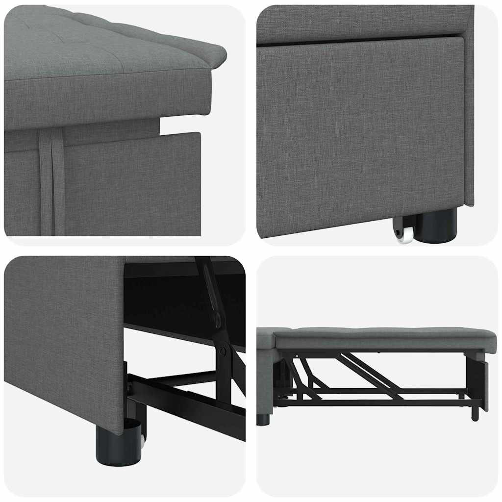 vidaXL Divano letto Grigio scuro 194 x 67 x 37 cm Tessuto