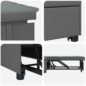 Divano letto Grigio scuro 194 x 67 x 37 cm Tessuto 42008583