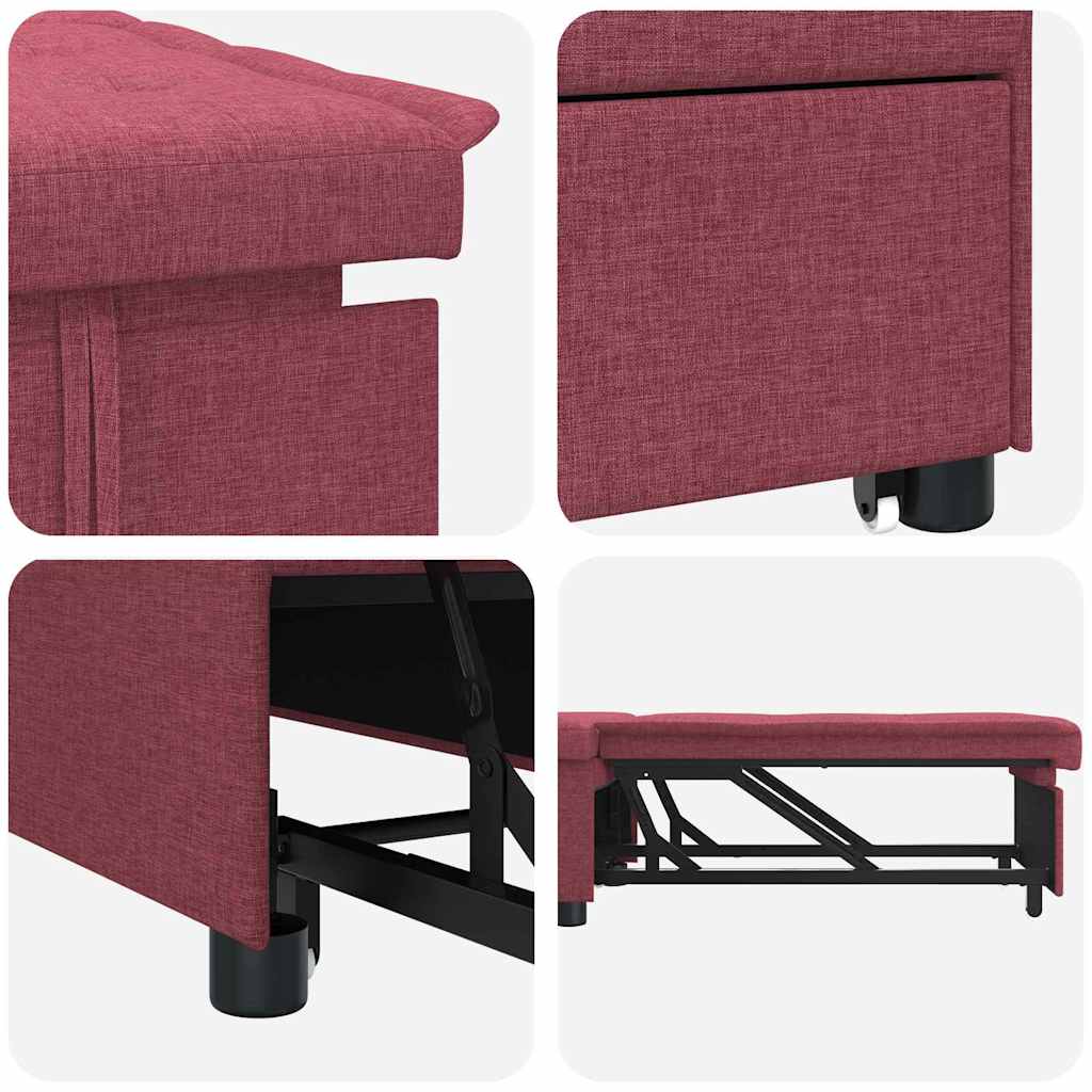 vidaXL Divano letto Rosso 194 x 67 x 37 cm Tessuto