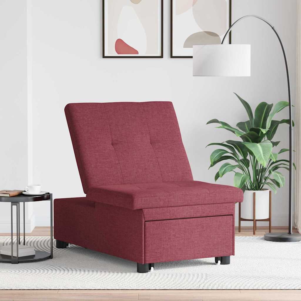 vidaXL Divano letto Rosso 194 x 67 x 37 cm Tessuto