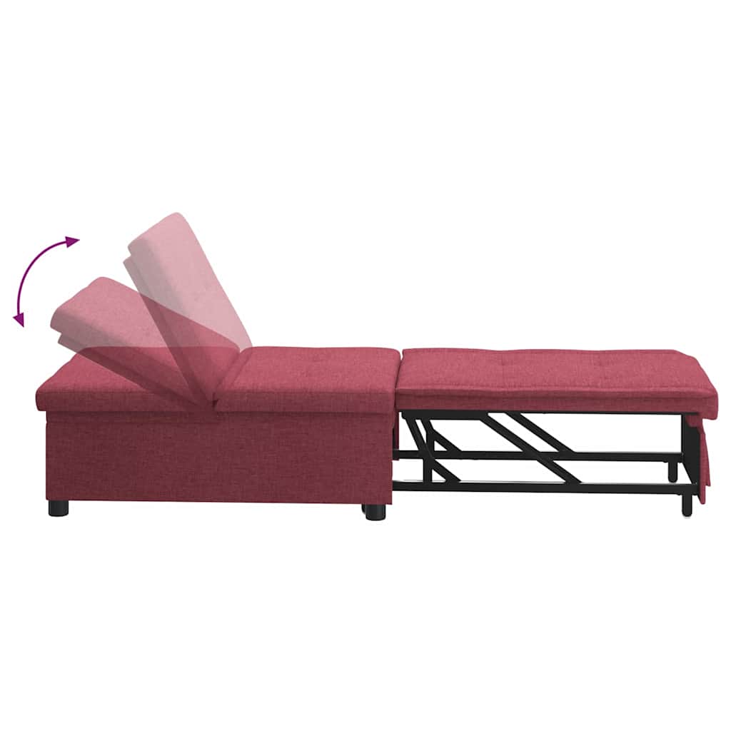 vidaXL Divano letto Rosso 194 x 67 x 37 cm Tessuto